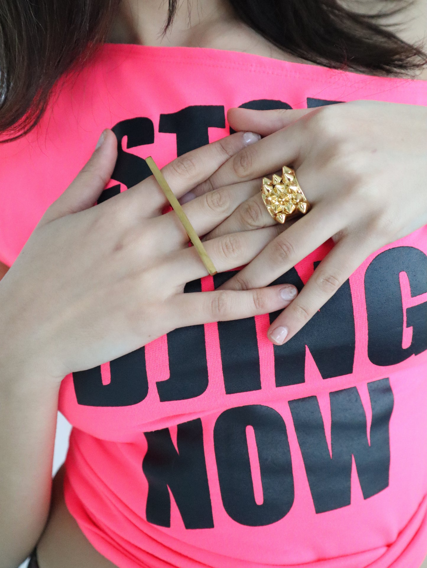SPIKED RING GOLD