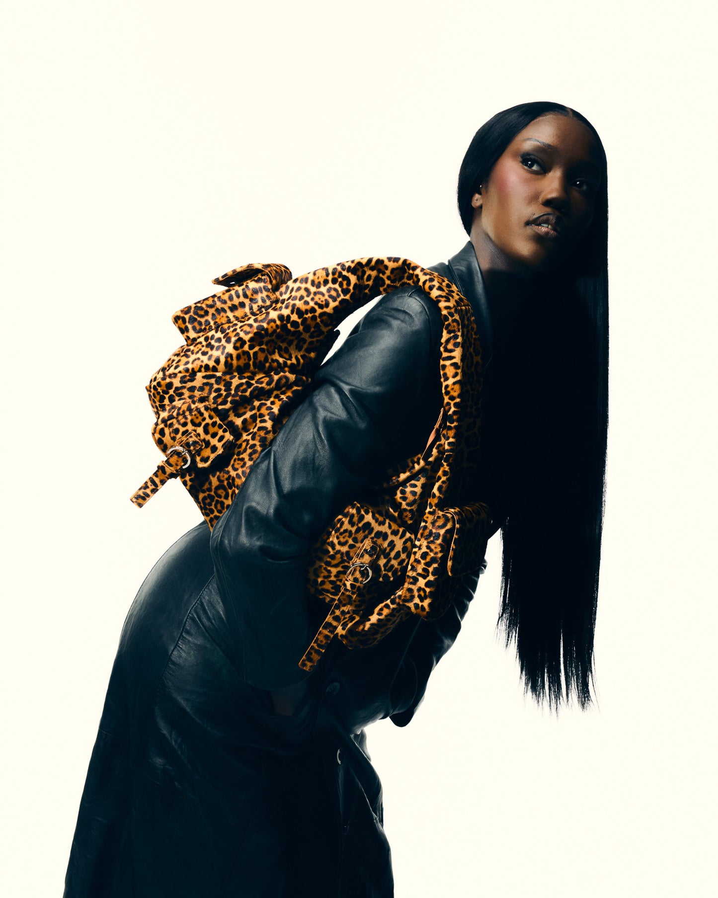 BETTY LEATHER BAG LEOPARD