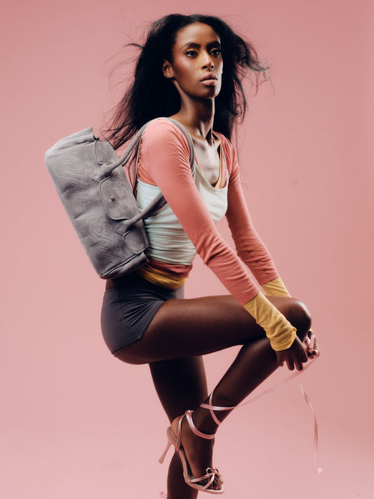 SUEDE CARRYALL MINI GREY