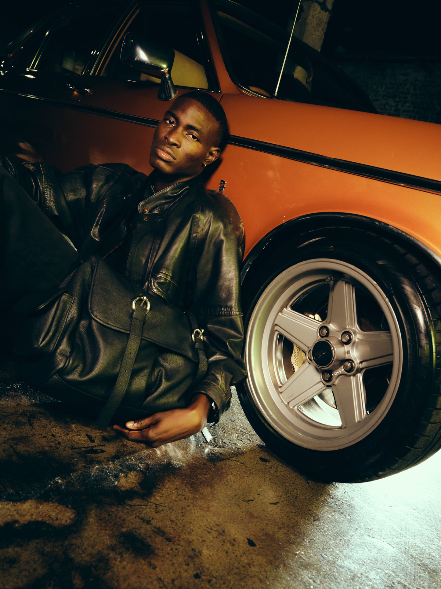 FREDDY LEATHER MESSENGER BLACK