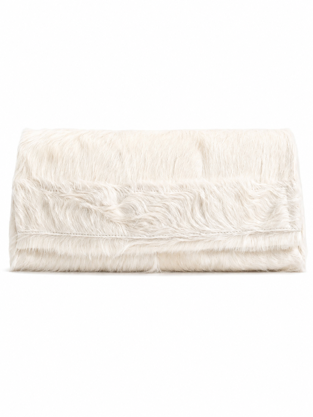PILLOW COWHIDE CLUTCH WHITE