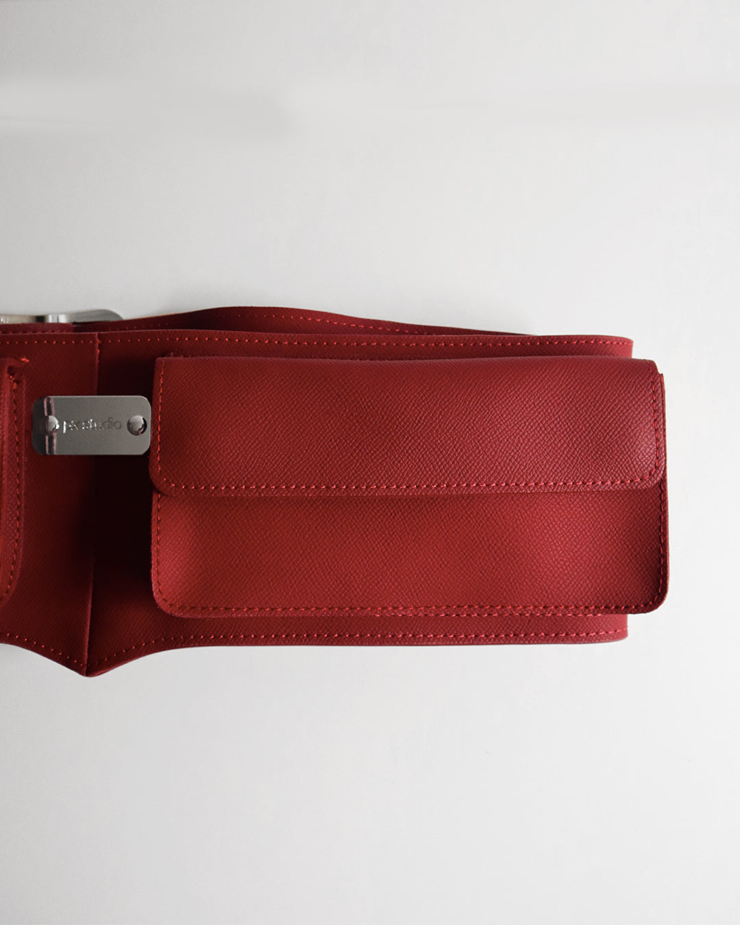 LEATHER BELT BAG RED