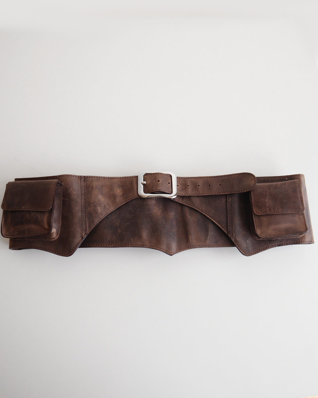 LEATHER BELT BAG BROWN