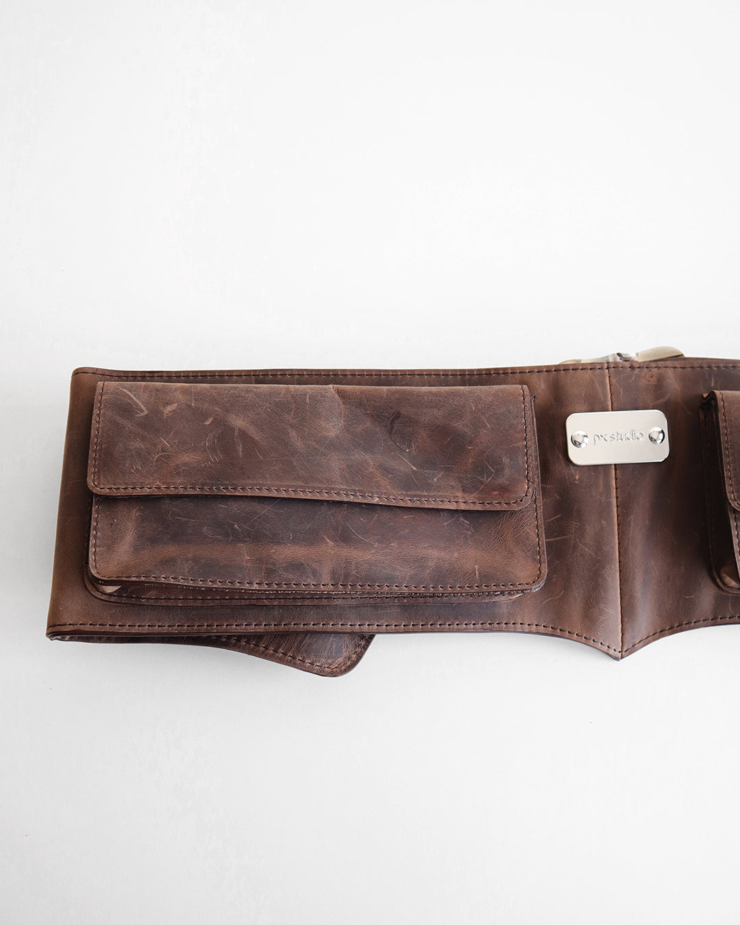 LEATHER BELT BAG BROWN