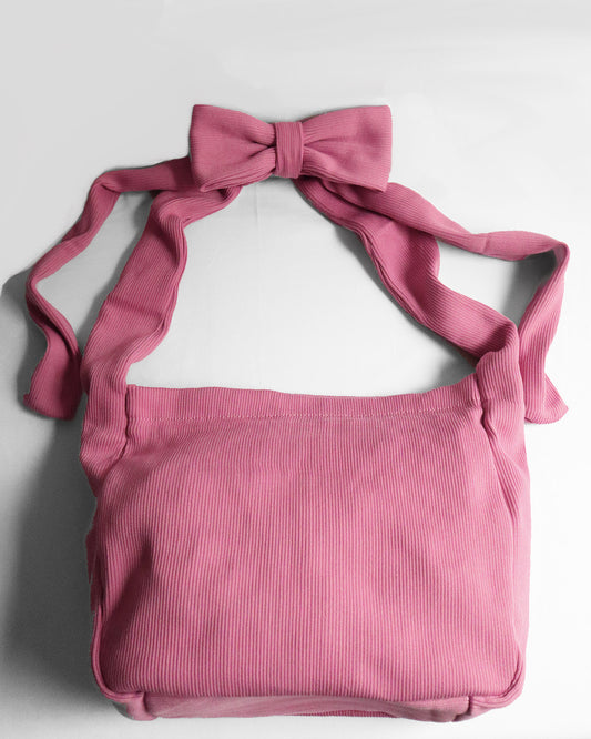 BOW KNIT BAG PINK