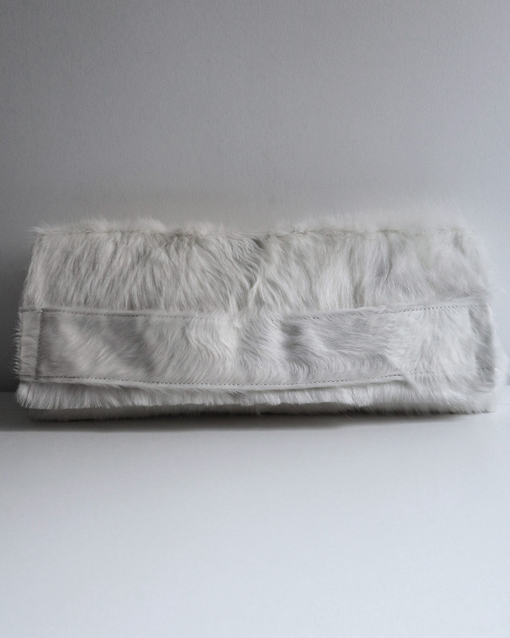 PILLOW COWHIDE CLUTCH WHITE