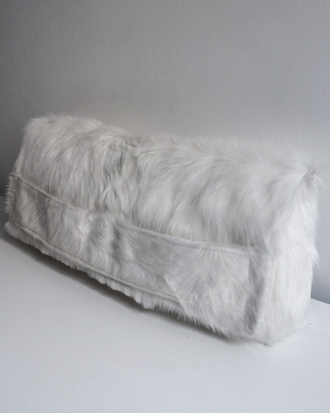 PILLOW COWHIDE CLUTCH WHITE