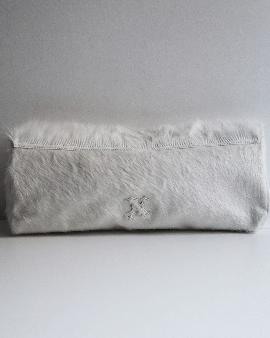 PILLOW COWHIDE CLUTCH WHITE