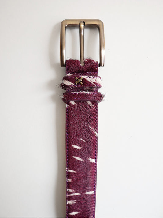 COWHIDE BELT PURPLE