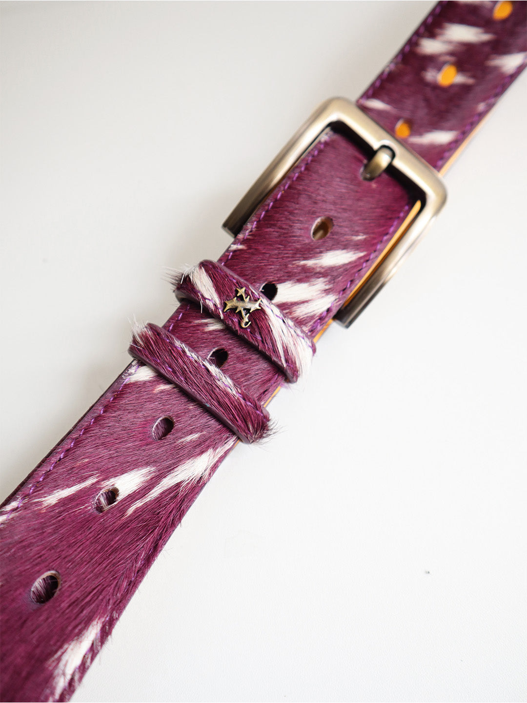 COWHIDE BELT PURPLE