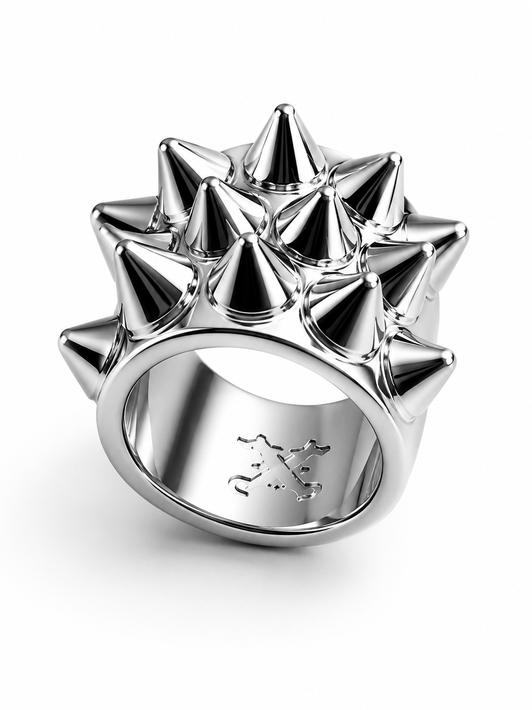 SPIKED RING SILVER