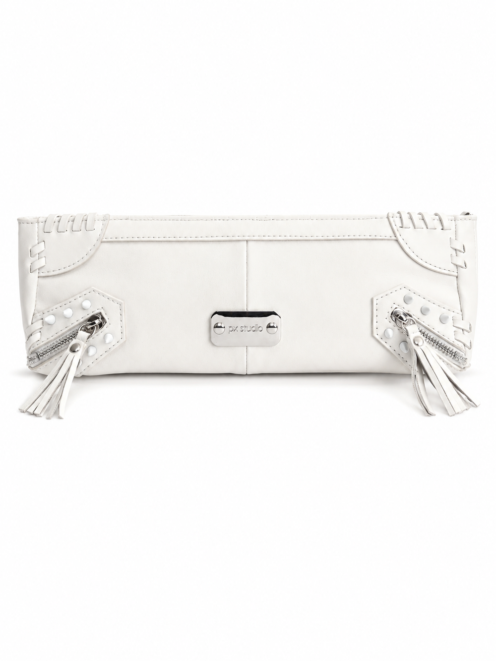 METRO LEATHER CLUTCH WHITE
