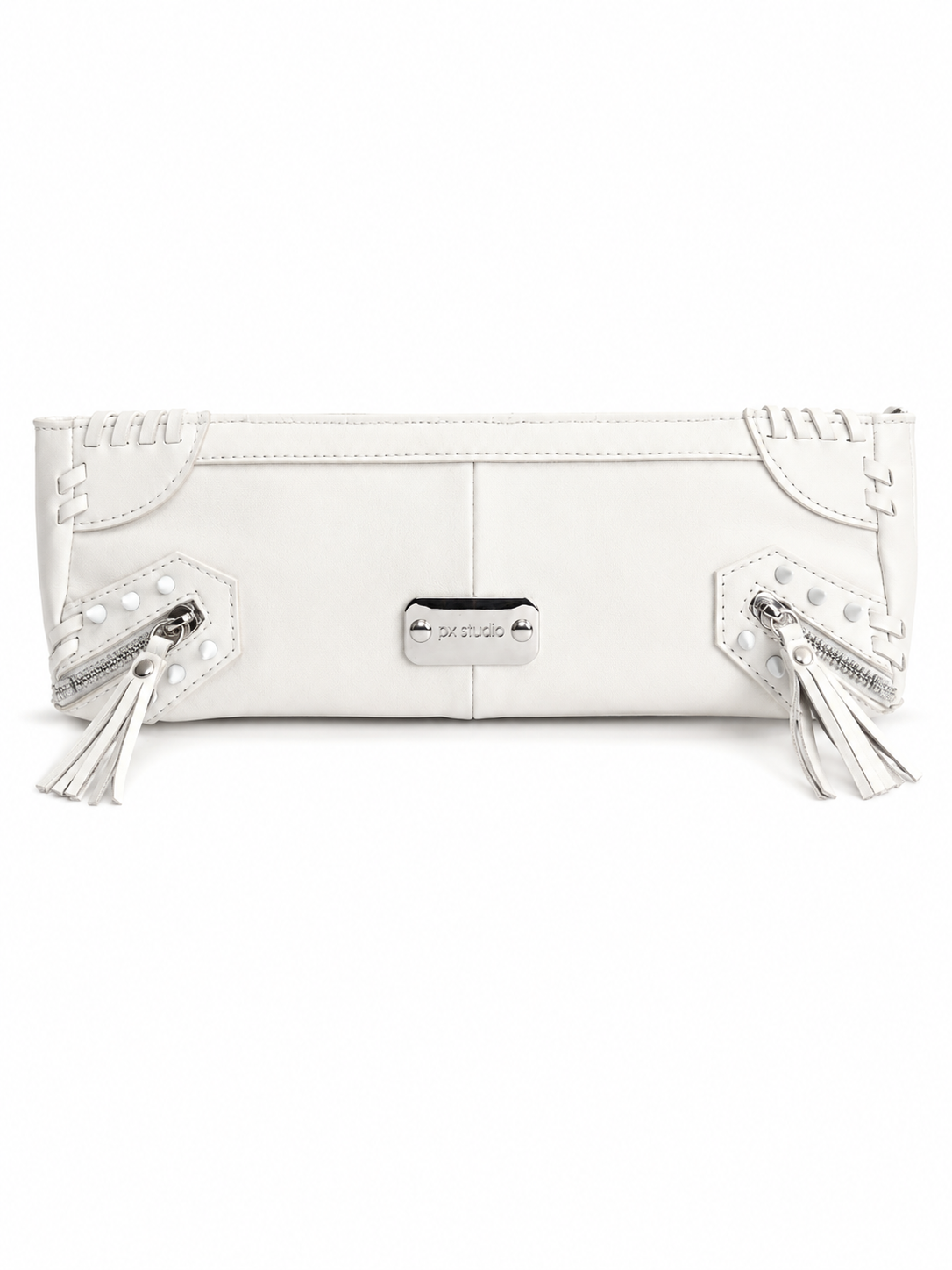 METRO LEATHER CLUTCH WHITE