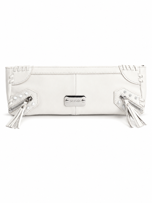 METRO LEATHER CLUTCH WHITE