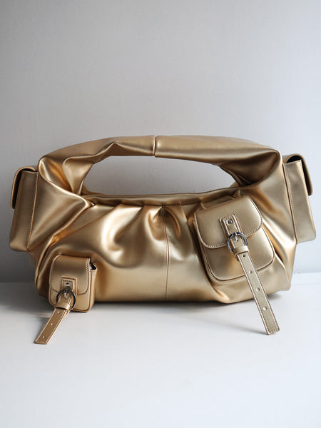 【GOLD】Leather cylinder bag Miu Miu Yellow Leather Cylinder Bag with Gold Hardware