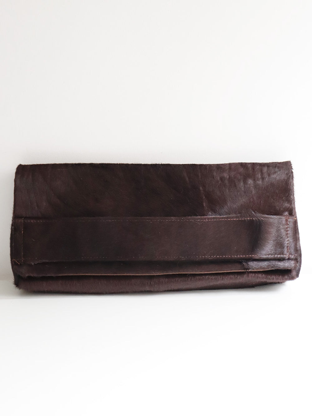 PILLOW COWHIDE CLUTCH BROWN