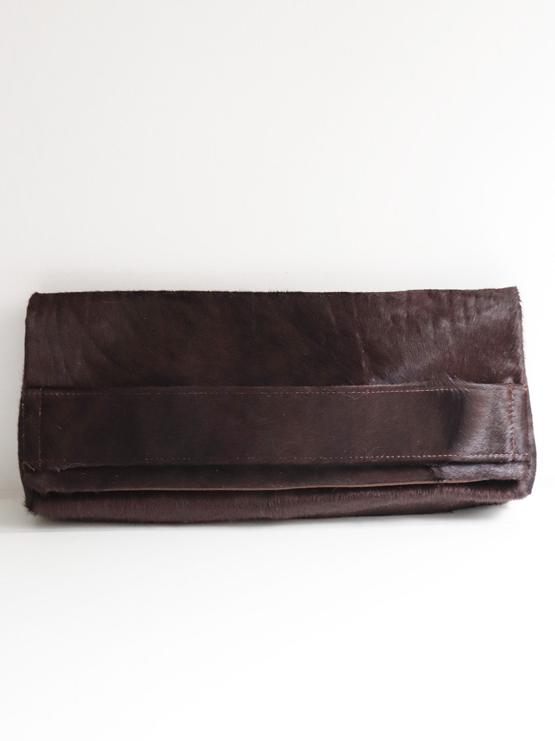 PILLOW COWHIDE CLUTCH BROWN