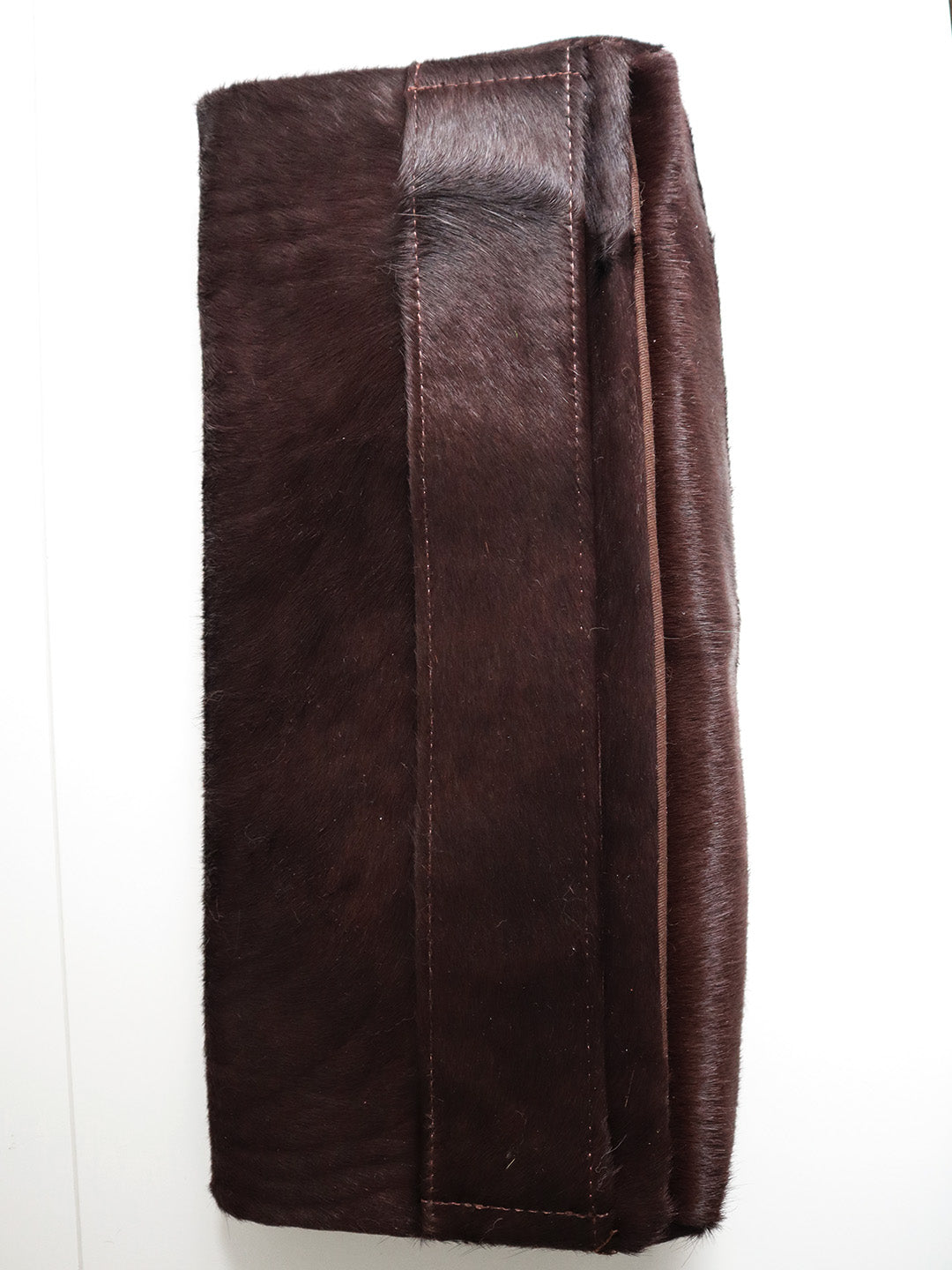 PILLOW COWHIDE CLUTCH BROWN