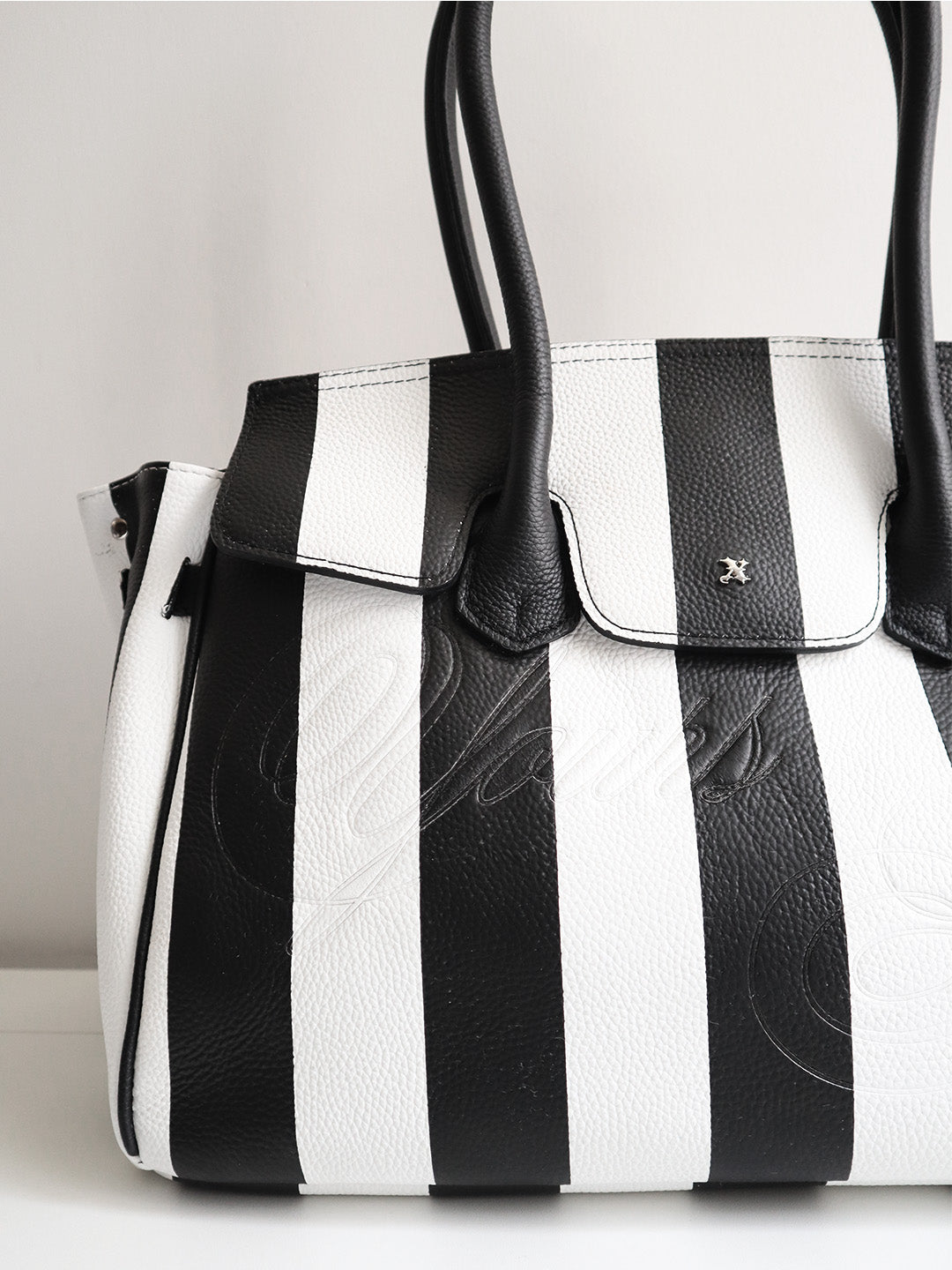 LEATHER CARRYALL STRIPED
