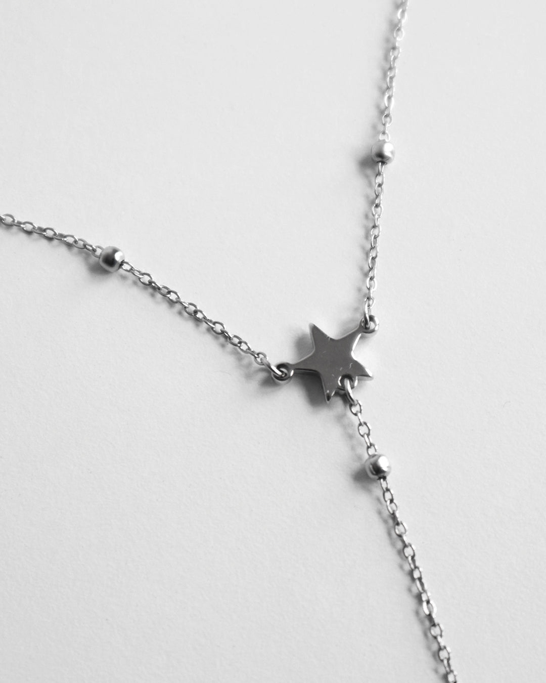 X ROSARY NECKLACE SILVER